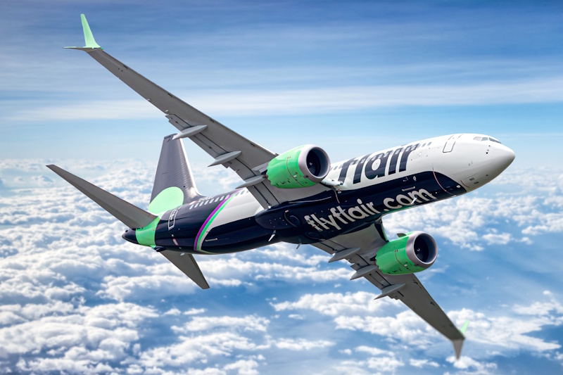 Flair Airlines Boeing 737 aircraft in flight